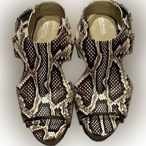 Women’s Michael Kors brown wedge, size 9